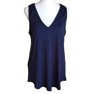 Verdusa navy sleeveless longline V-neck stretchy rayon spandex top size M